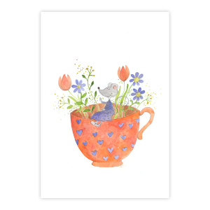 Felicitare șoricel in cana