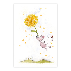 Felicitare Păpădie cu șoricel